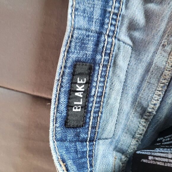 Affliction Jeans Mens 30x30 Blue Blake Straight Embroidered Y2K Button Pockets - Picture 5 of 10